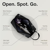 Ginza Toiletry Pouch — quick-grab handle detail