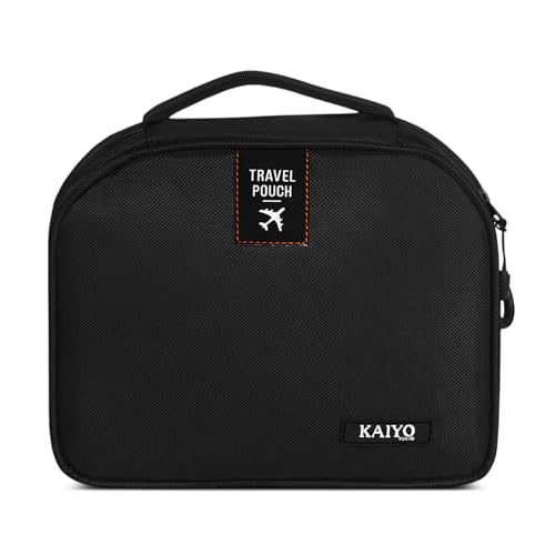 Ginza Travel Pouch — opened, showing the dual-compartment interior