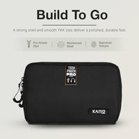 Ginza Tech Pouch Pro — packed with laptop charger, cables and accessories