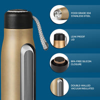 Insulated Field Bottle, Gold — texture