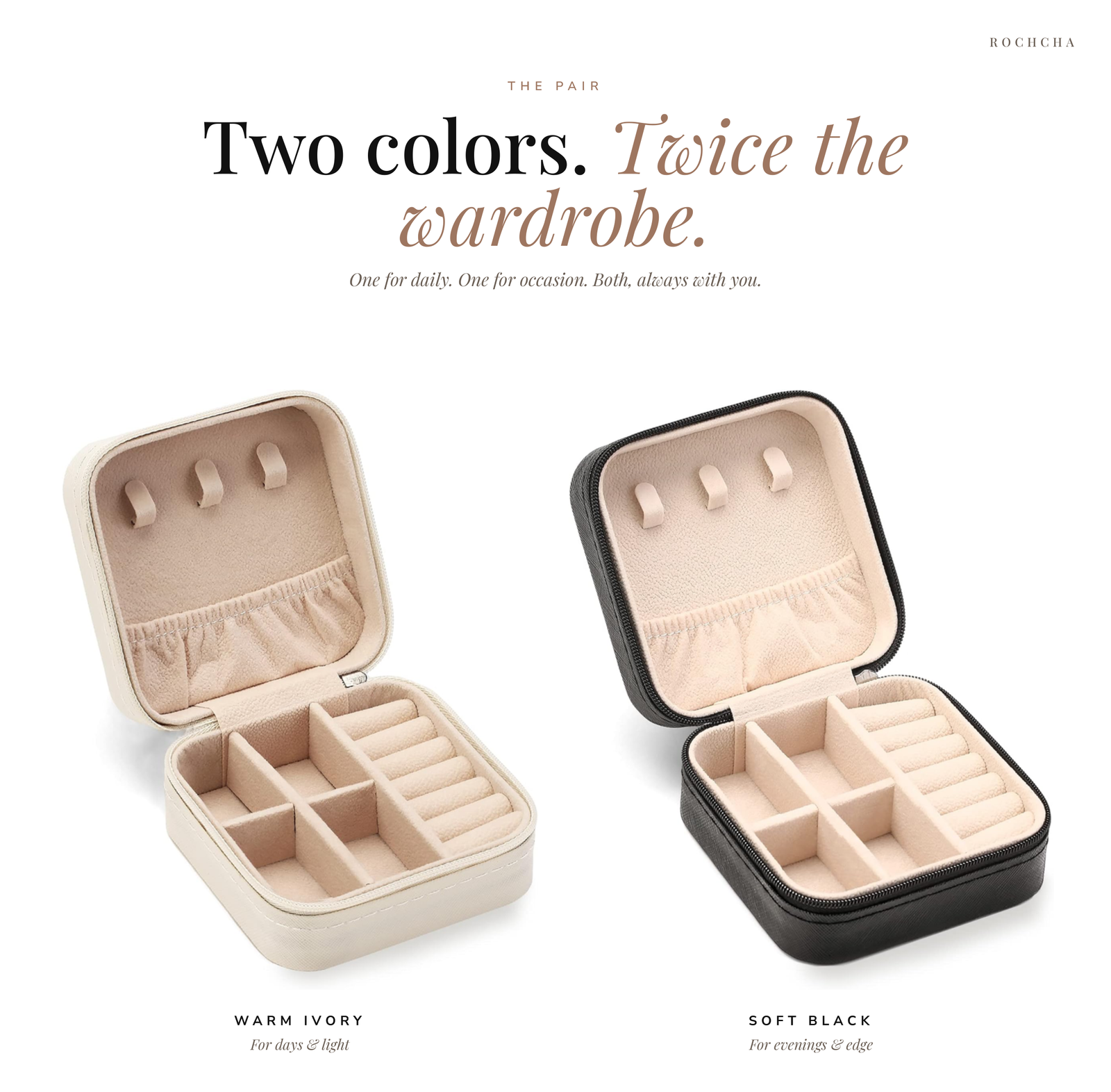Travel Jewellery Case, Set of 2