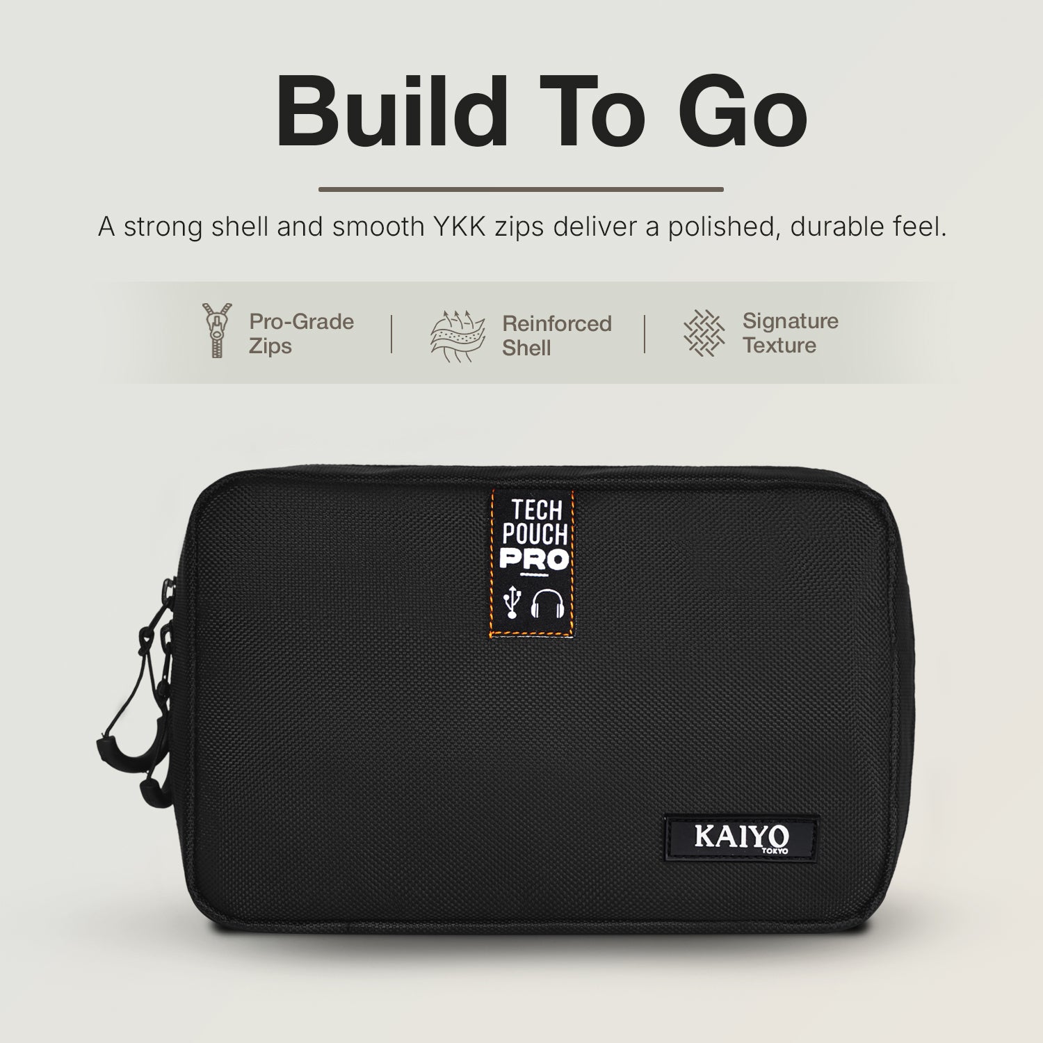 Ginza Tech Pouch Pro - reinforced shell and pro-grade YKK zips