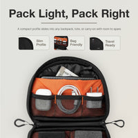 Ginza Tech Pouch in Black - slim profile that fits any bag