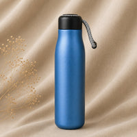 Insulated Field Bottle in Blue on natural oatmeal linen